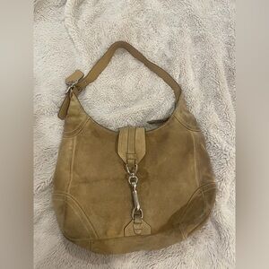 Coach Tan Suede Hobo Bag